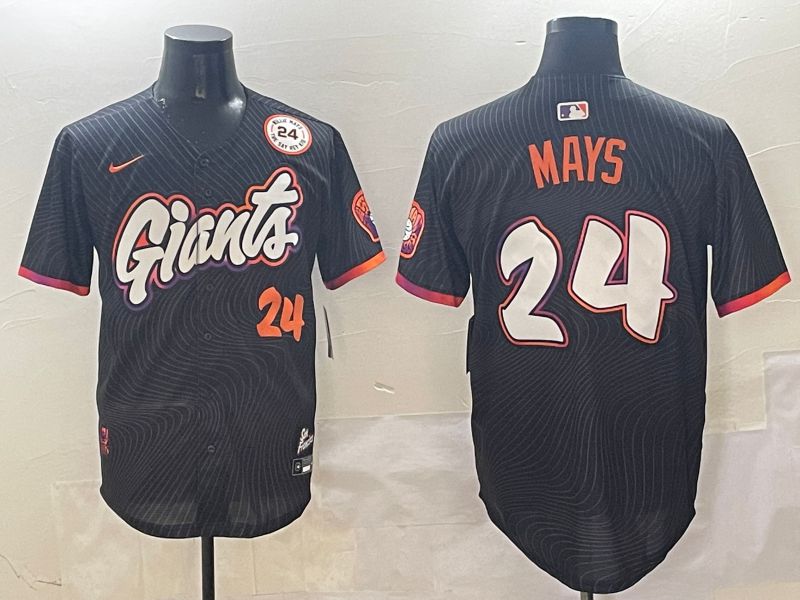 Men San Francisco Giants #24 Mays Black Second generation Joint Name Nike 2025 MLB Jersey style 17->san francisco giants->MLB Jersey
